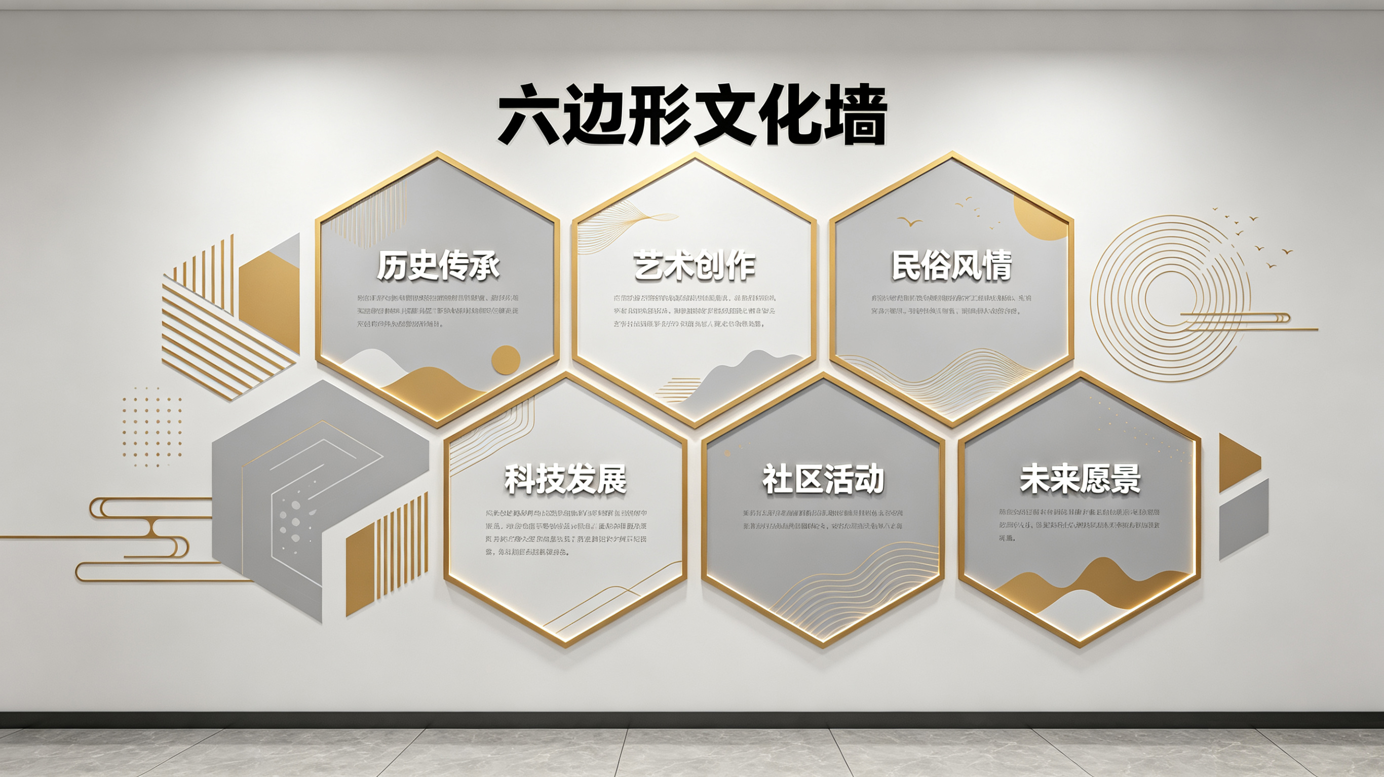 随县企业文化墙 | 六边形信息美学